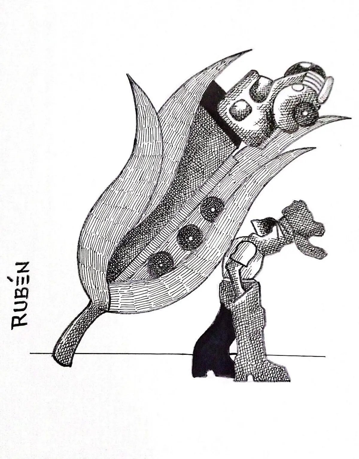 cartón RUBEN '' HASTA DONDE EL CUERPO AGUANTE