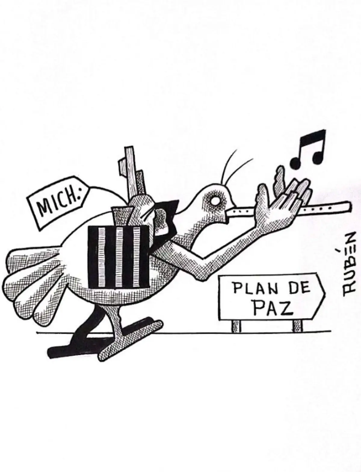 cartón RUBEN '' PENSAS QUE ESTAS EN HAMELIN''