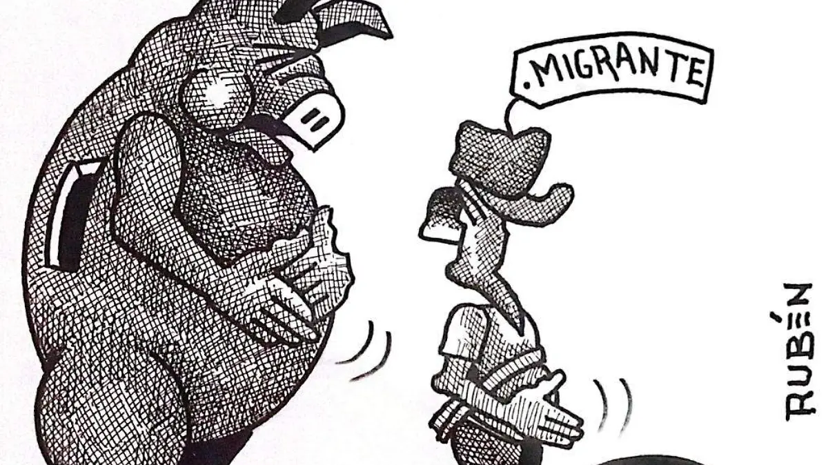 cartón RUBEN '' NI PESOS NI TACOS''