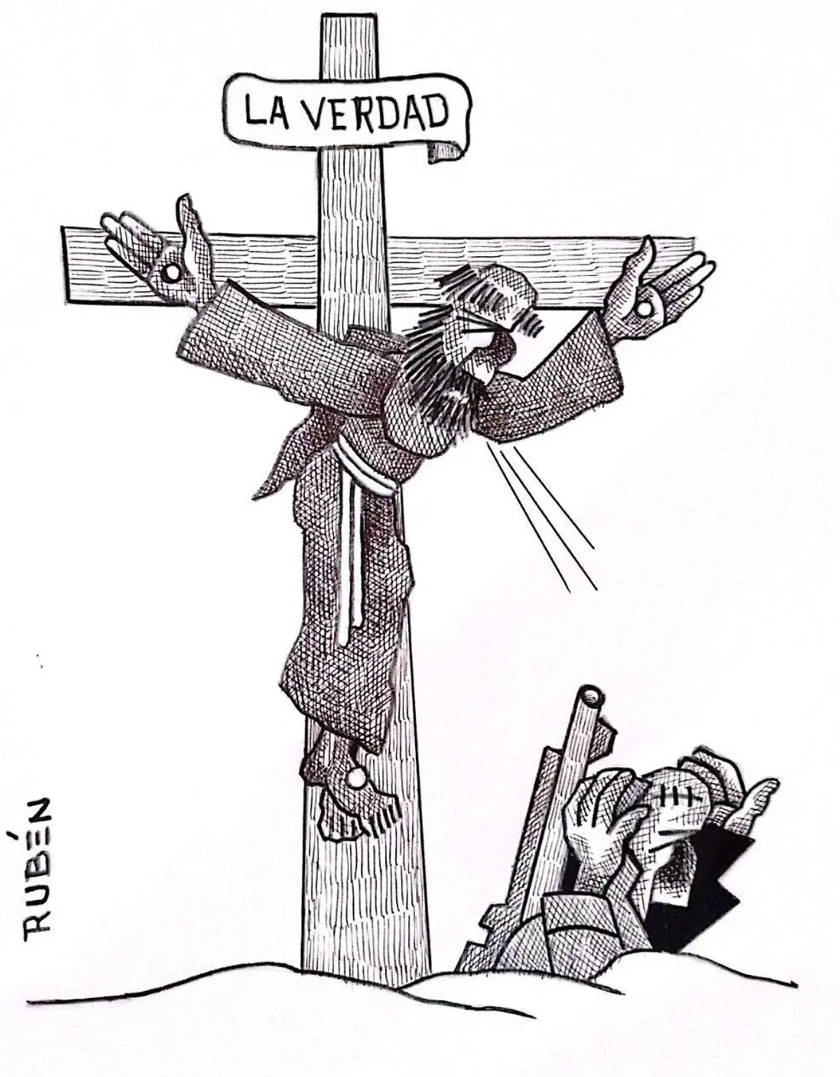 cartón RUBEN '' NO PECA PERO INCOMODA''