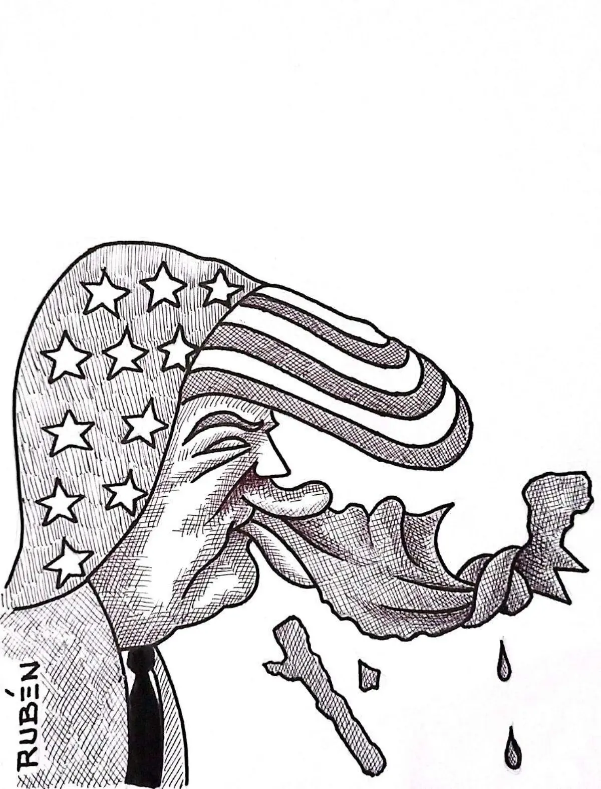 carton Rubén NUDO EN LA GARGANTA