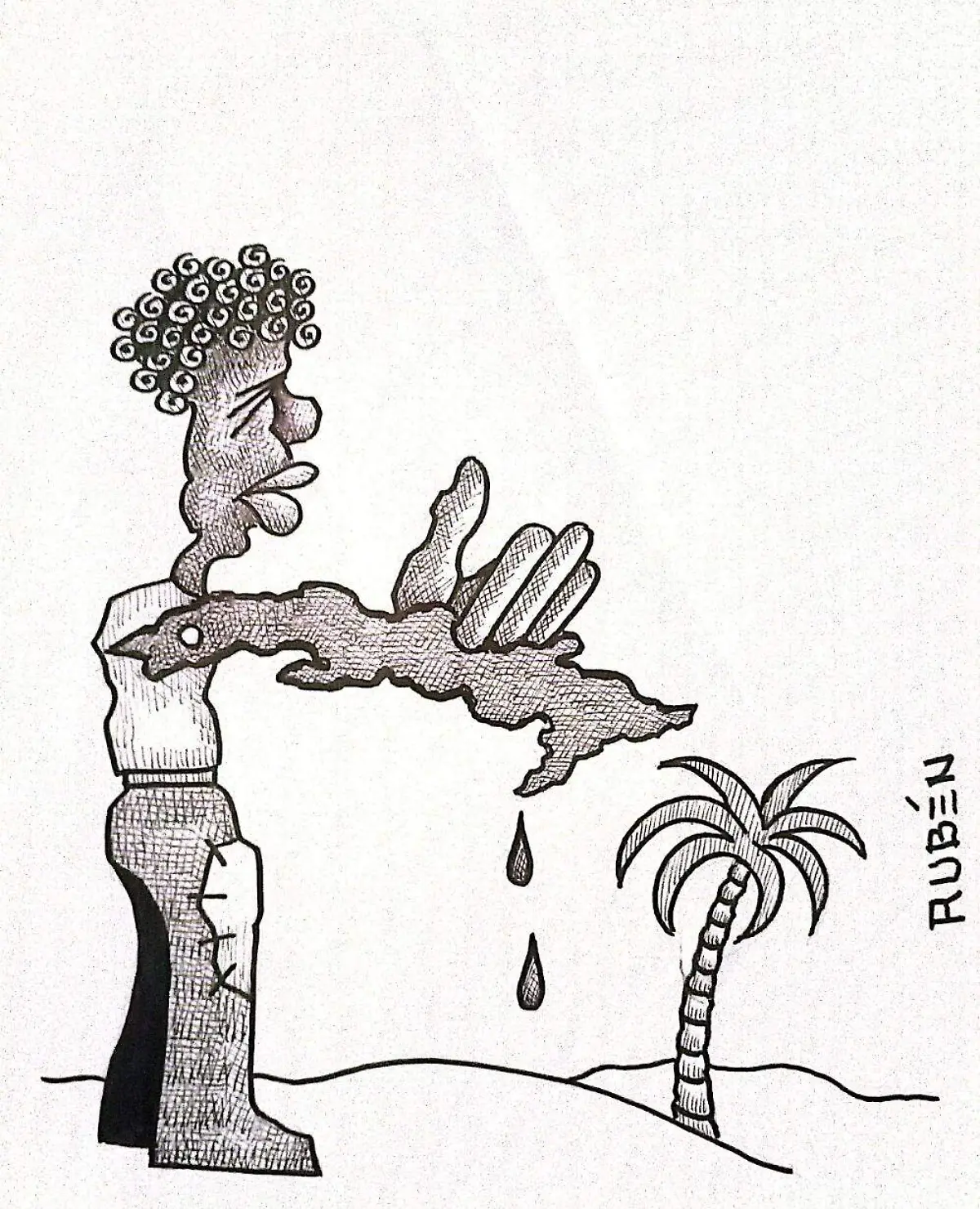 cartón RUBEN '' SE ME SECO EL BRAZO''