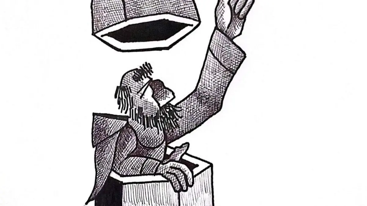 cartón Rubén EL QUE MANDA ESTÁ MÁS ARRIBA