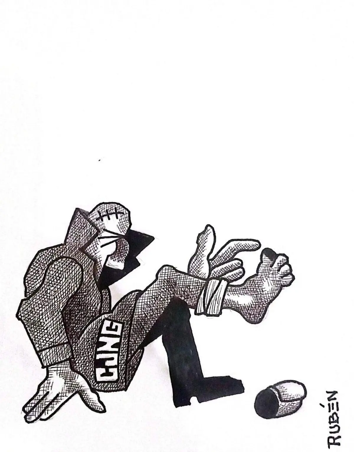 cartón Rubén FUE EL DEDO GORDO