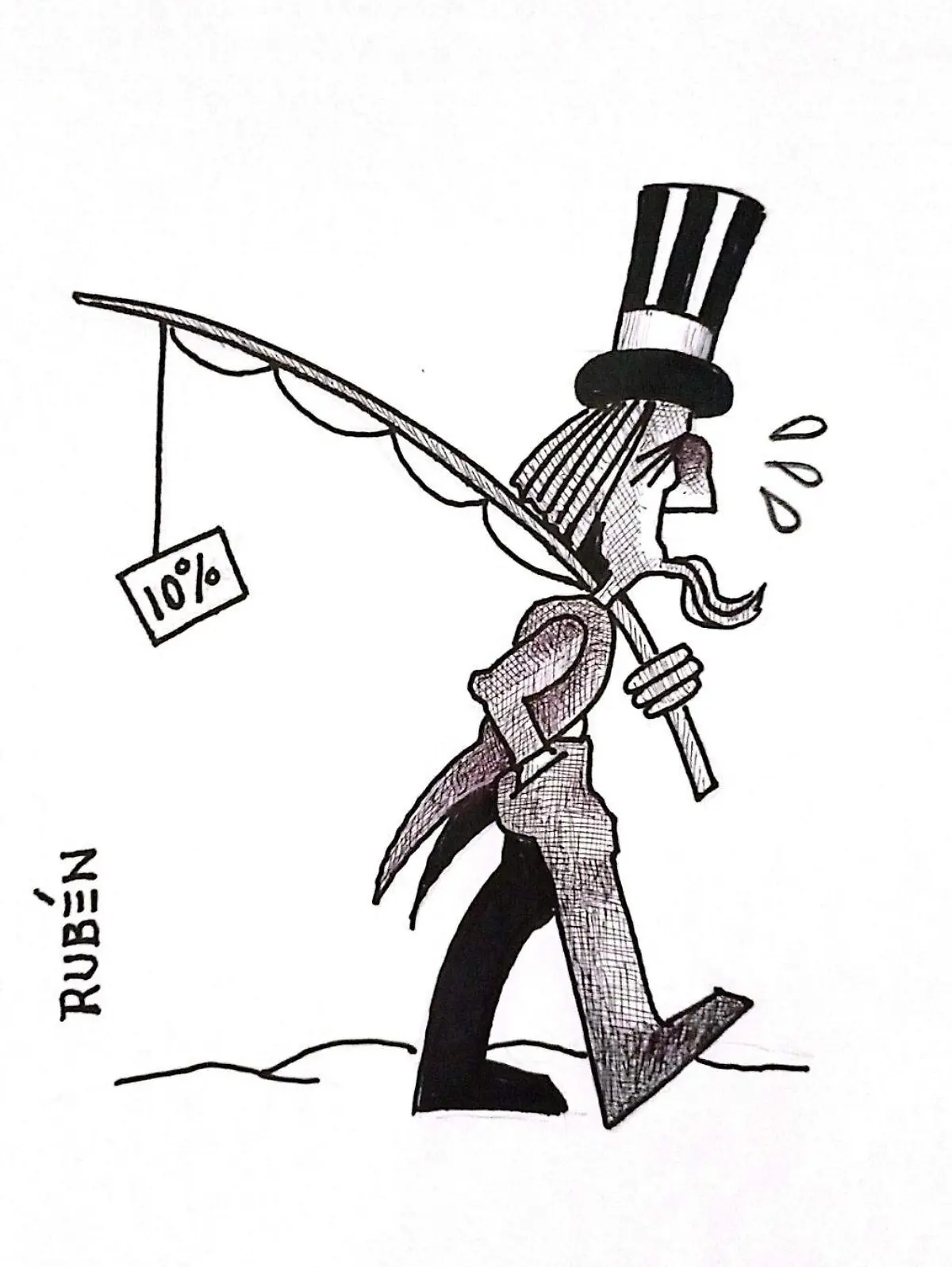 cartón RUBEN '' PESCA DE ARANCELERIA ''