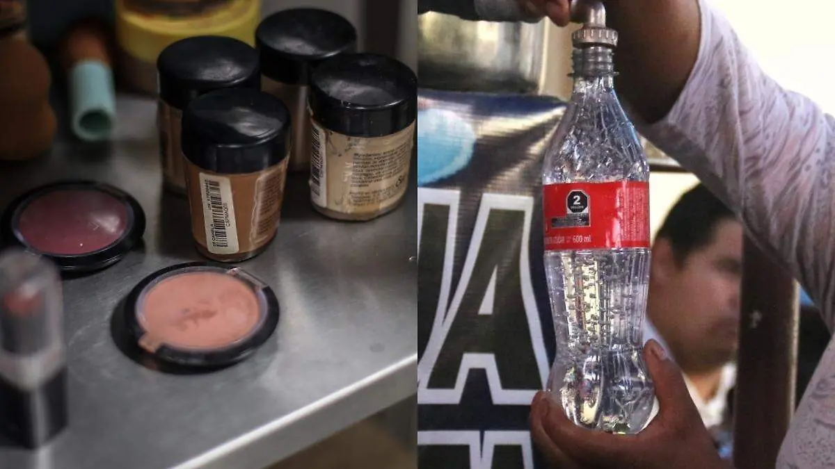 Cosméticos y plástico