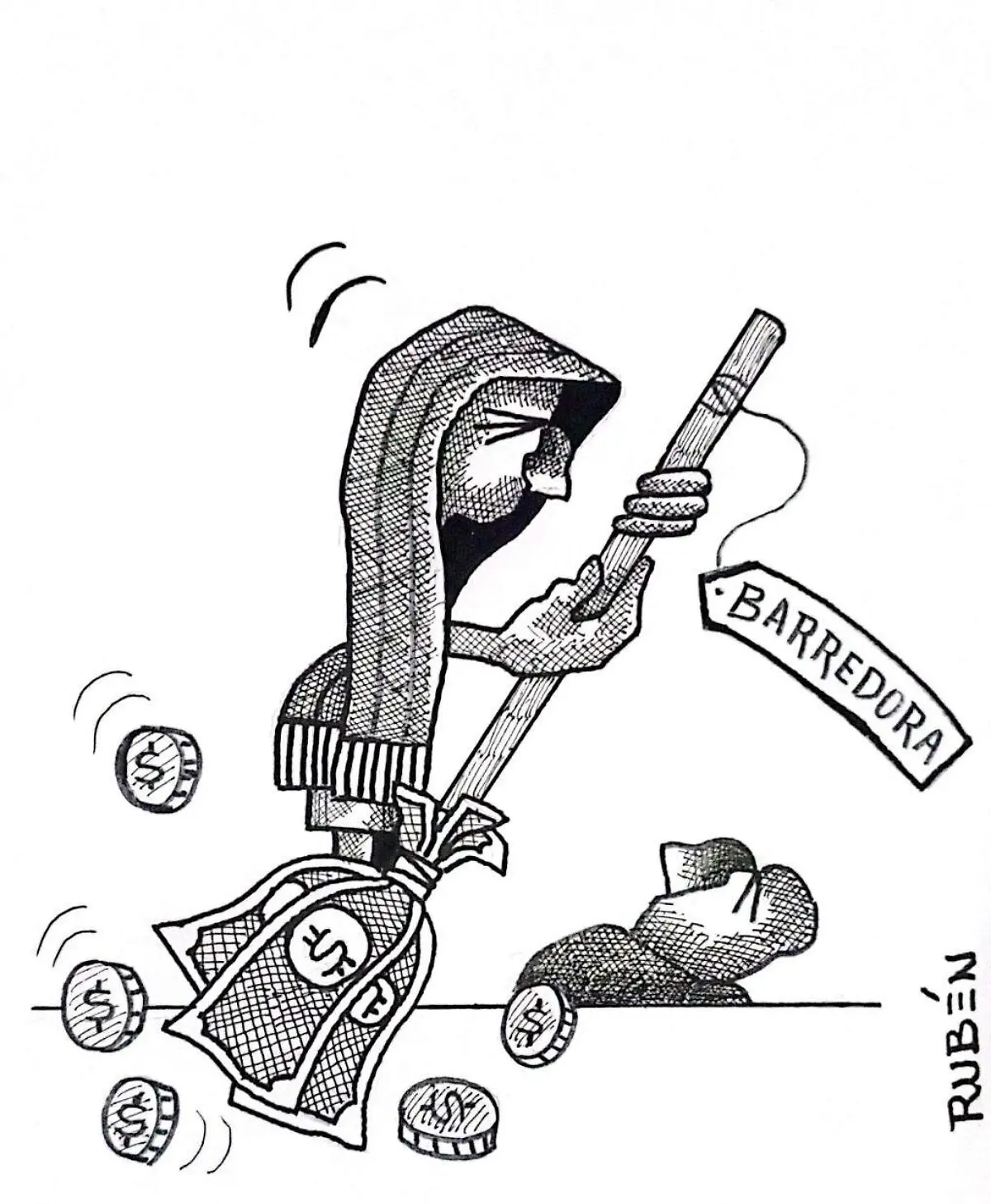 cartón Rubén ¡CUIDADO CON LA ESCOBA¡