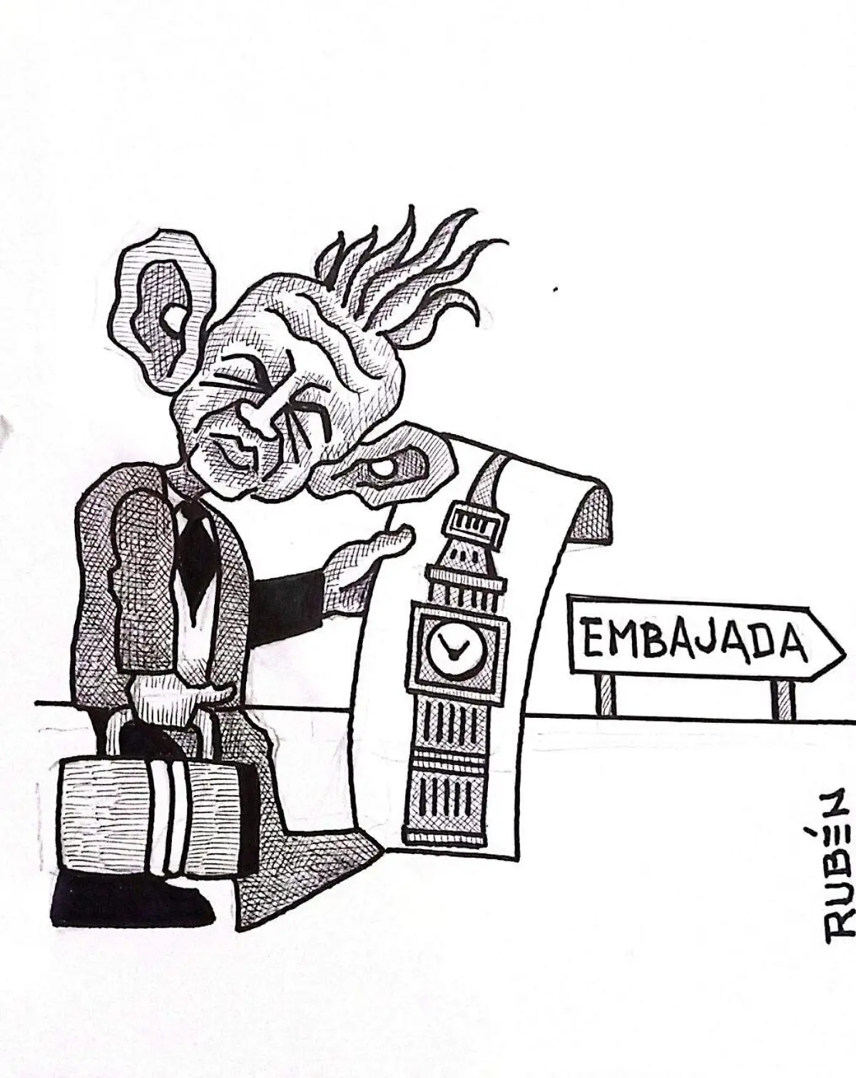 cartón Rubén NO TE VAYAS A EXTRAVIAR