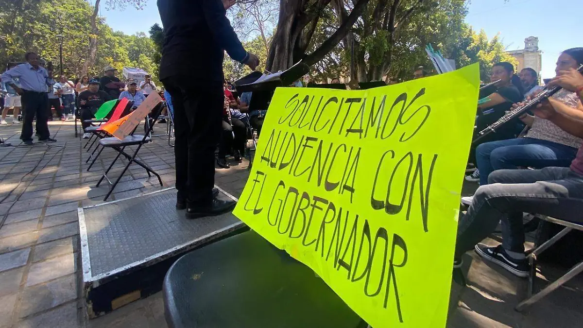 Protesta Banda de Música del Estado de Oaxaca