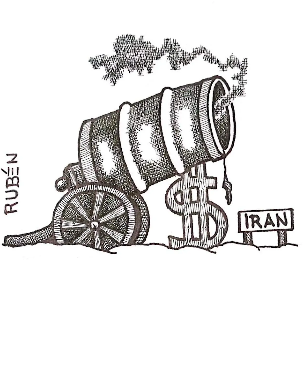 cartón RUBEN '' Y SE PARO EL FUEGO''