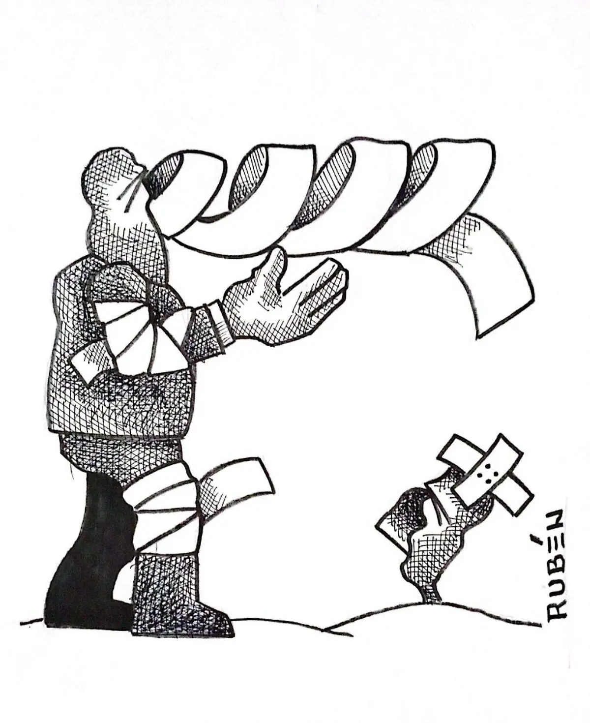 cartón RUBEN '' YA VIENE EL MEDICAMENTO ''