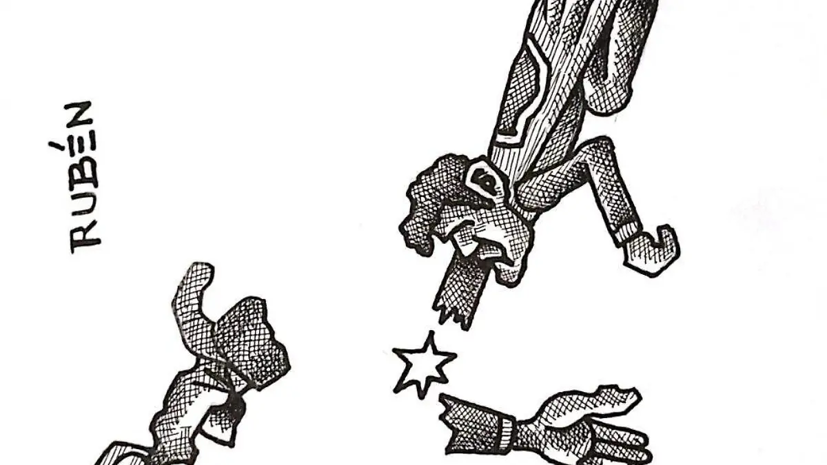 cartón RUBEN '' ECHAME LA MANO''