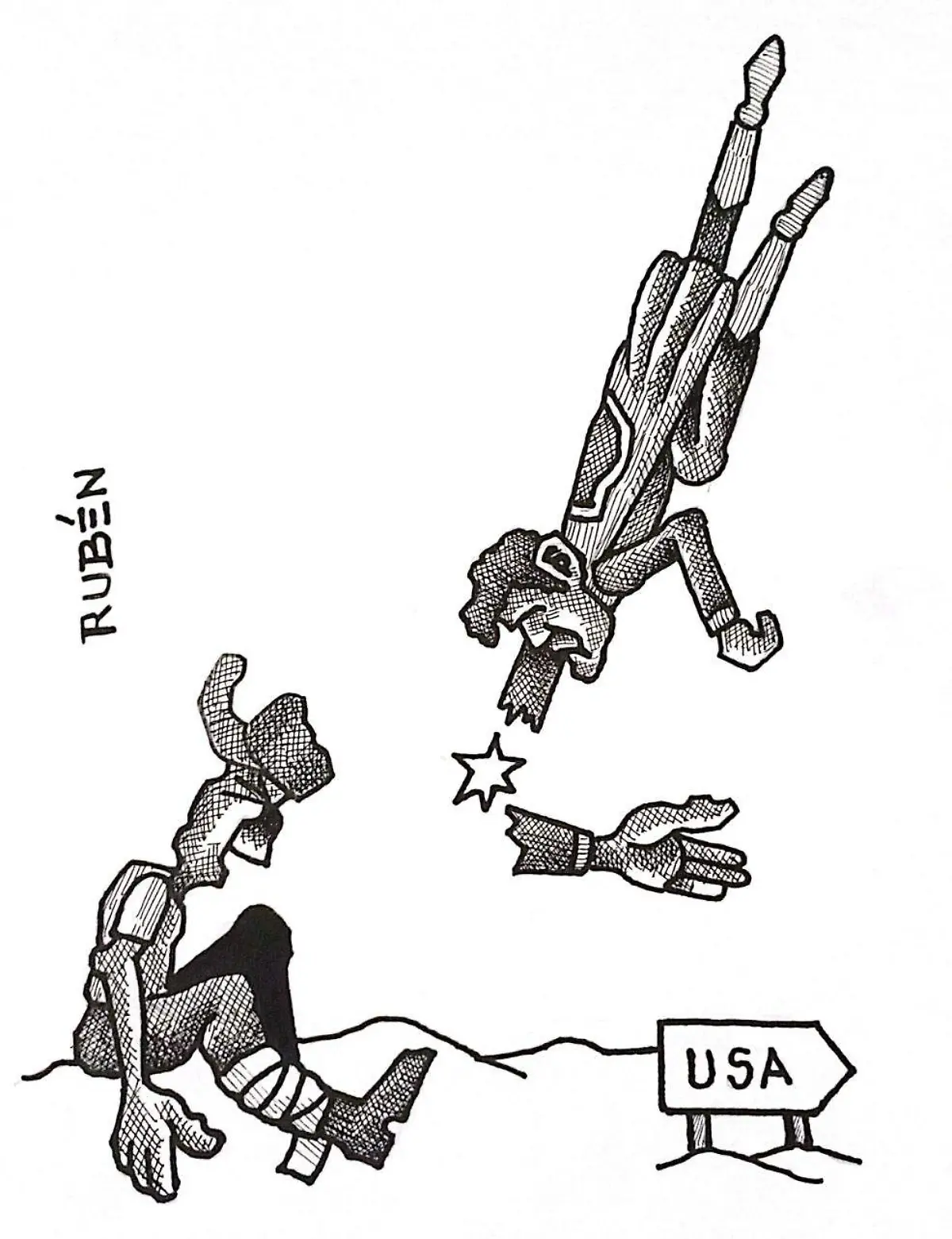 cartón RUBEN '' ECHAME LA MANO''