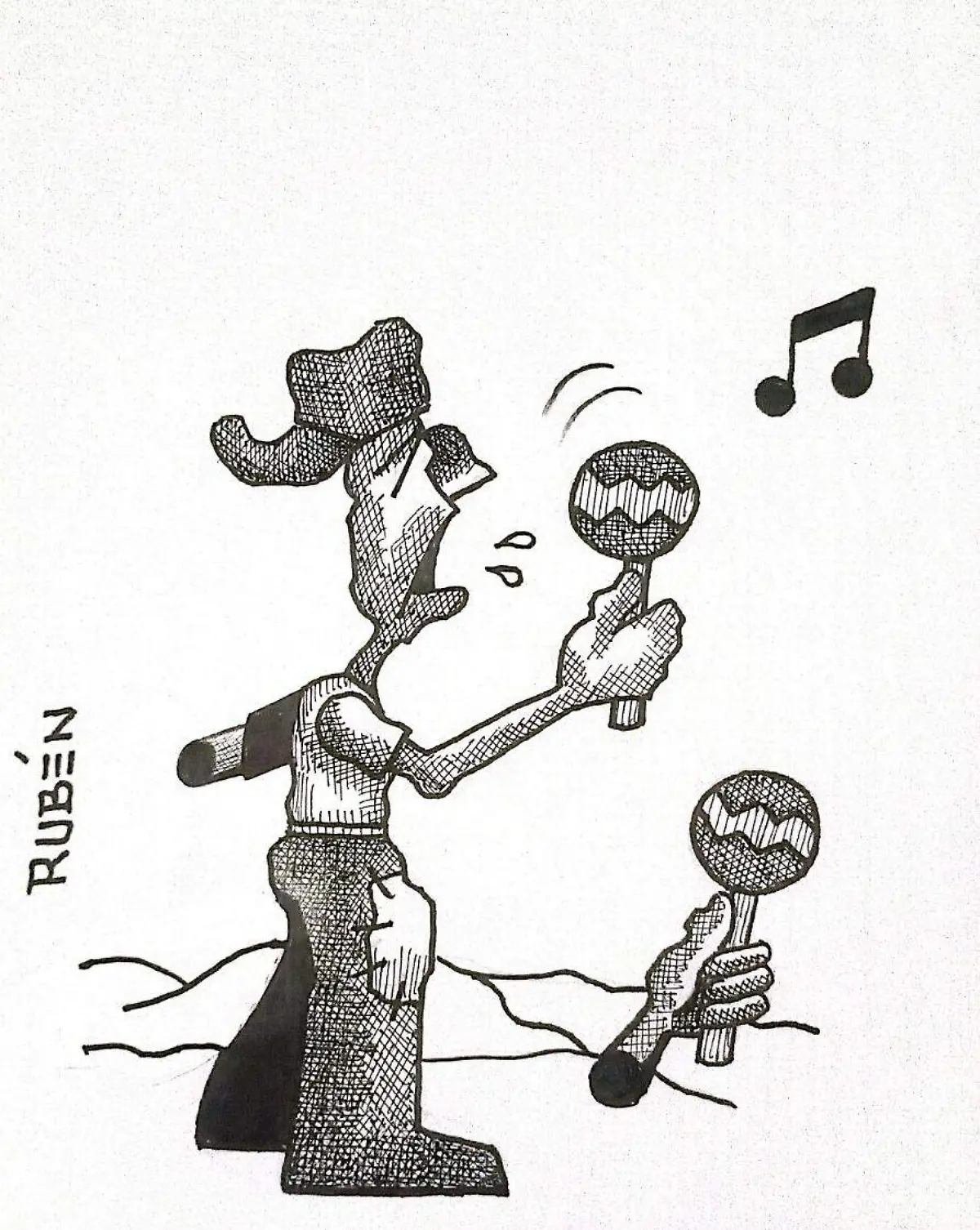 cartón RUBEN '' DISMINUYE LA POBREZA''