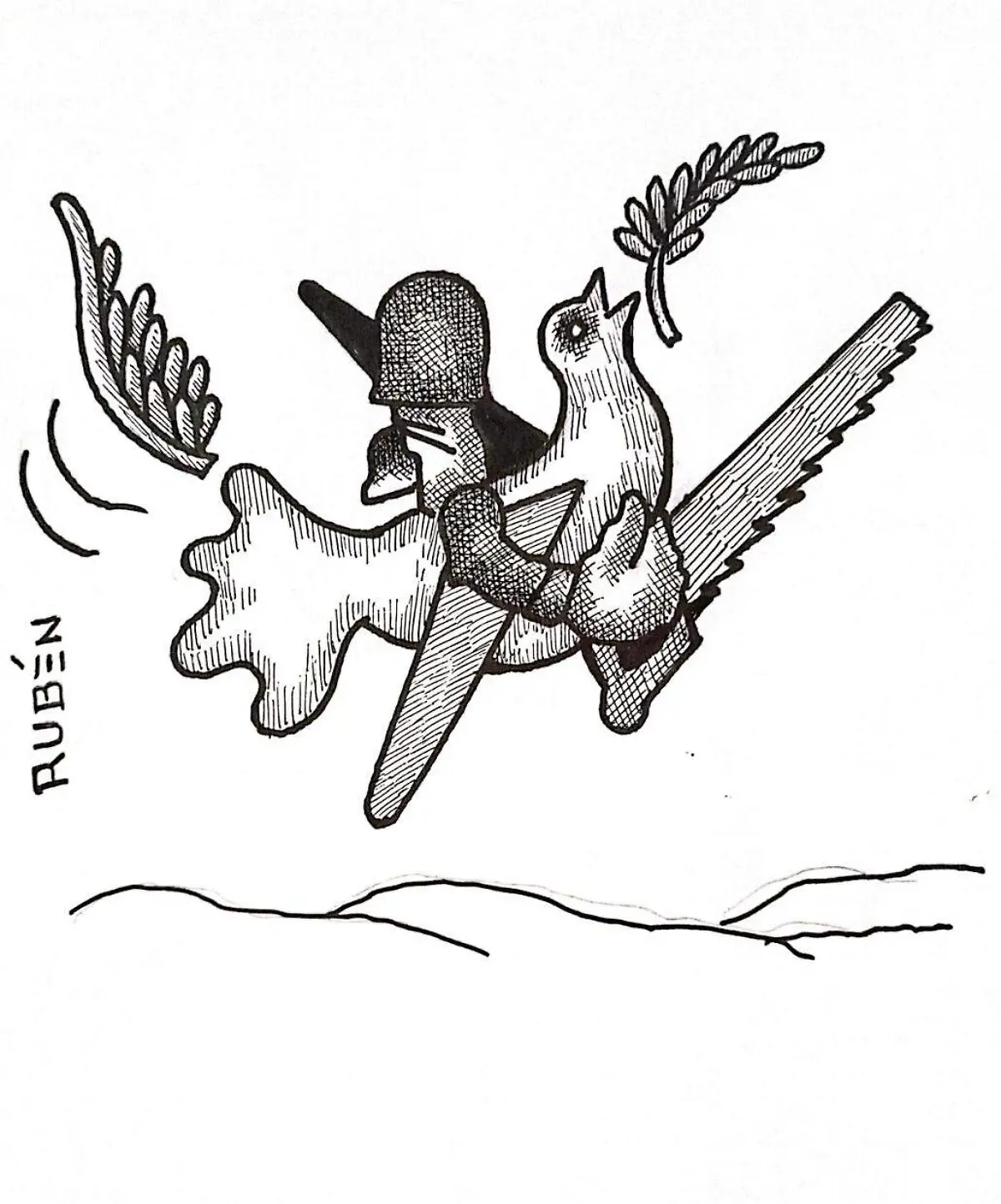 carton Rubén AUXILIO, MIS ALAS