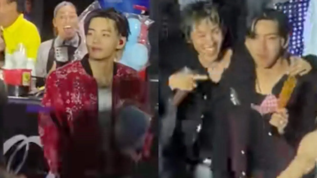 V de BTS comiendo en concierto