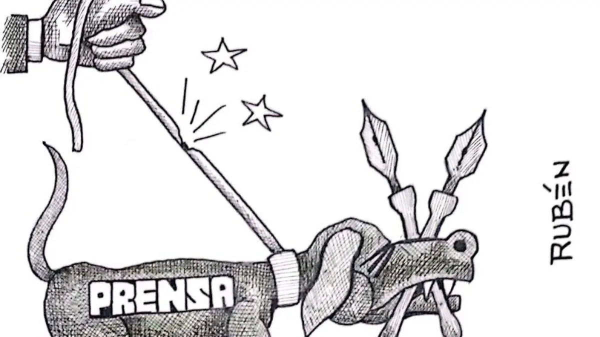 cartón RUBEN '' DEJENLA EN PAZ''