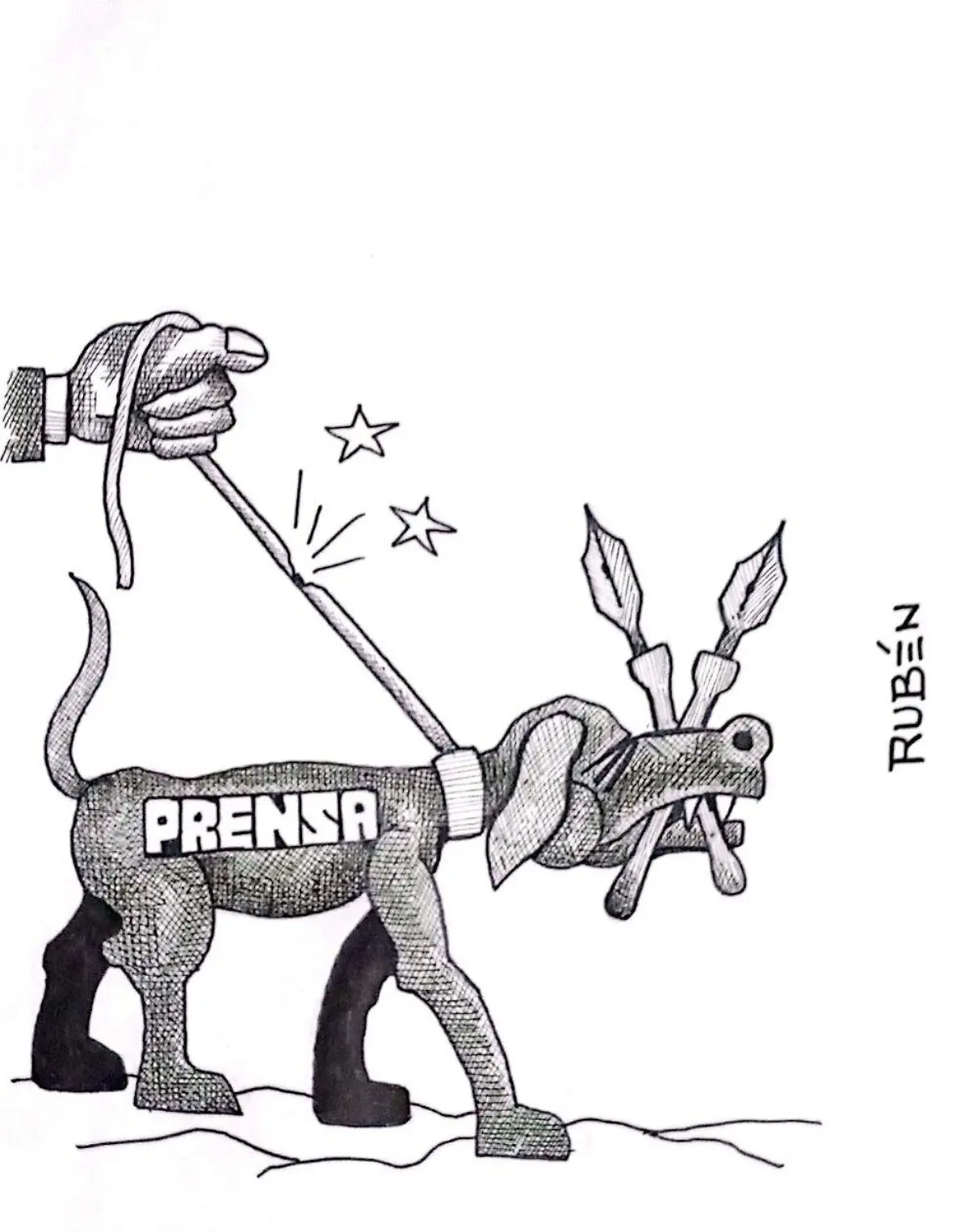 cartón RUBEN '' DEJENLA EN PAZ''