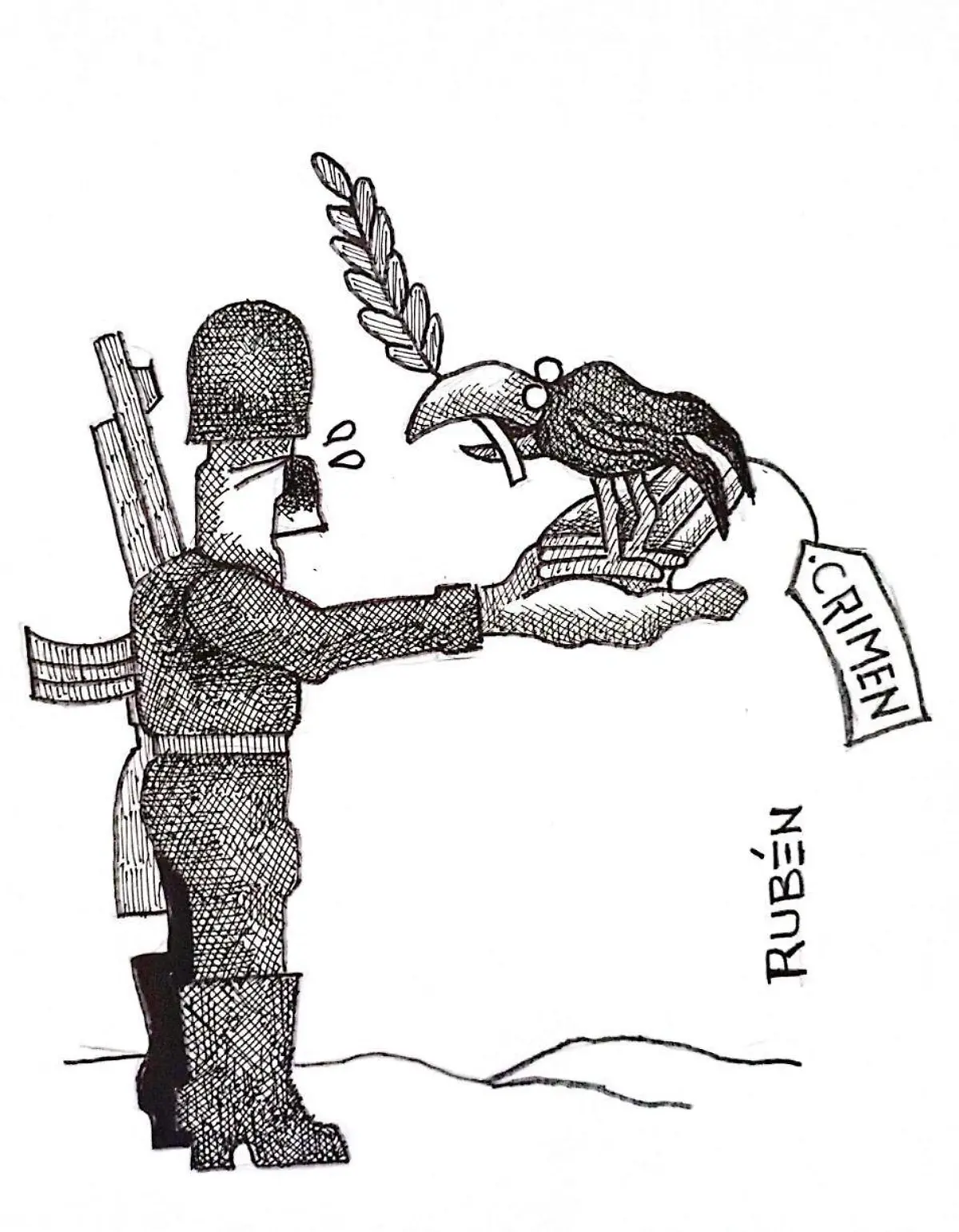cartón Rubén LA PAZ SEA CONTIGO