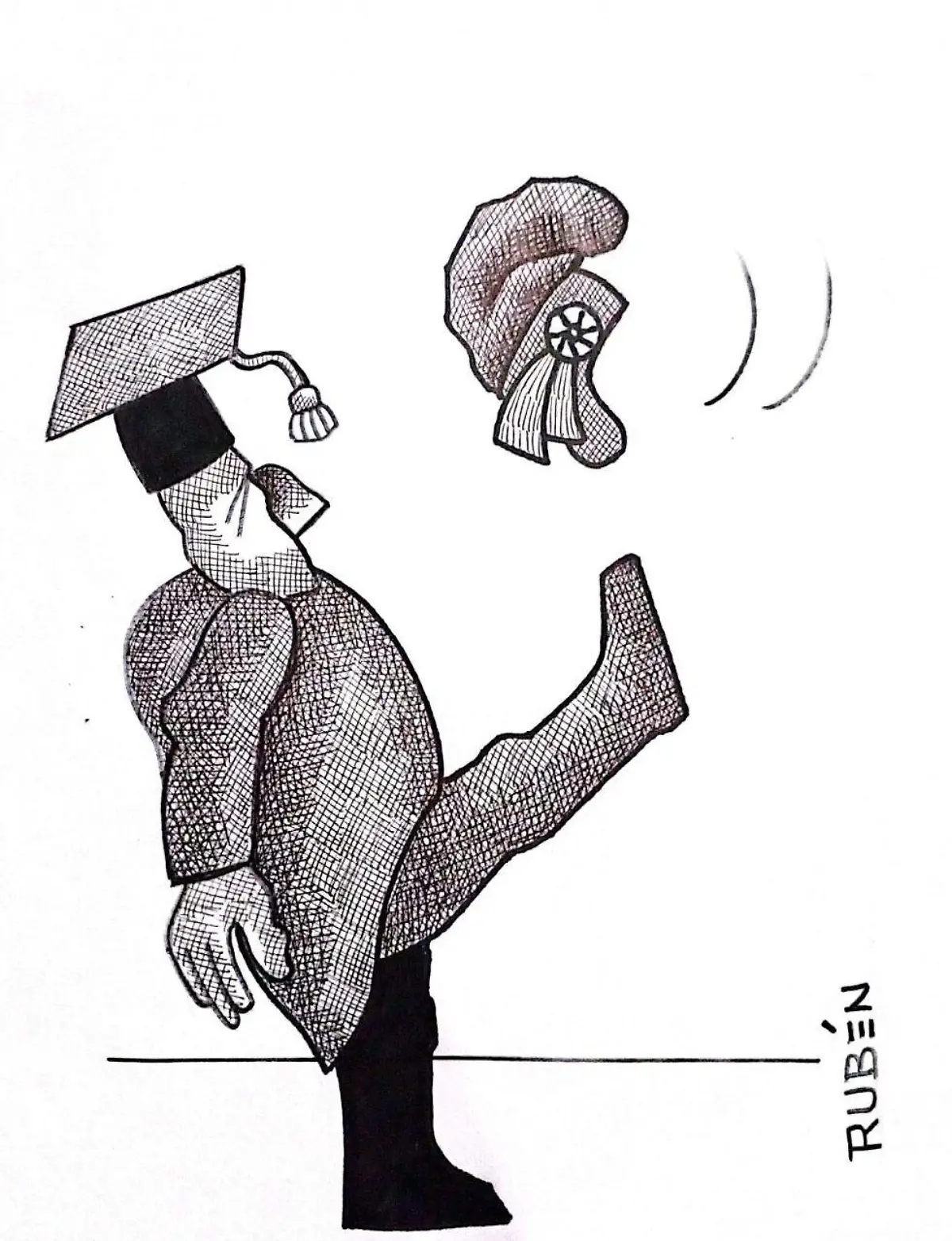 cartón RUBEN '' CONTAGIO MUNDIALISTA''