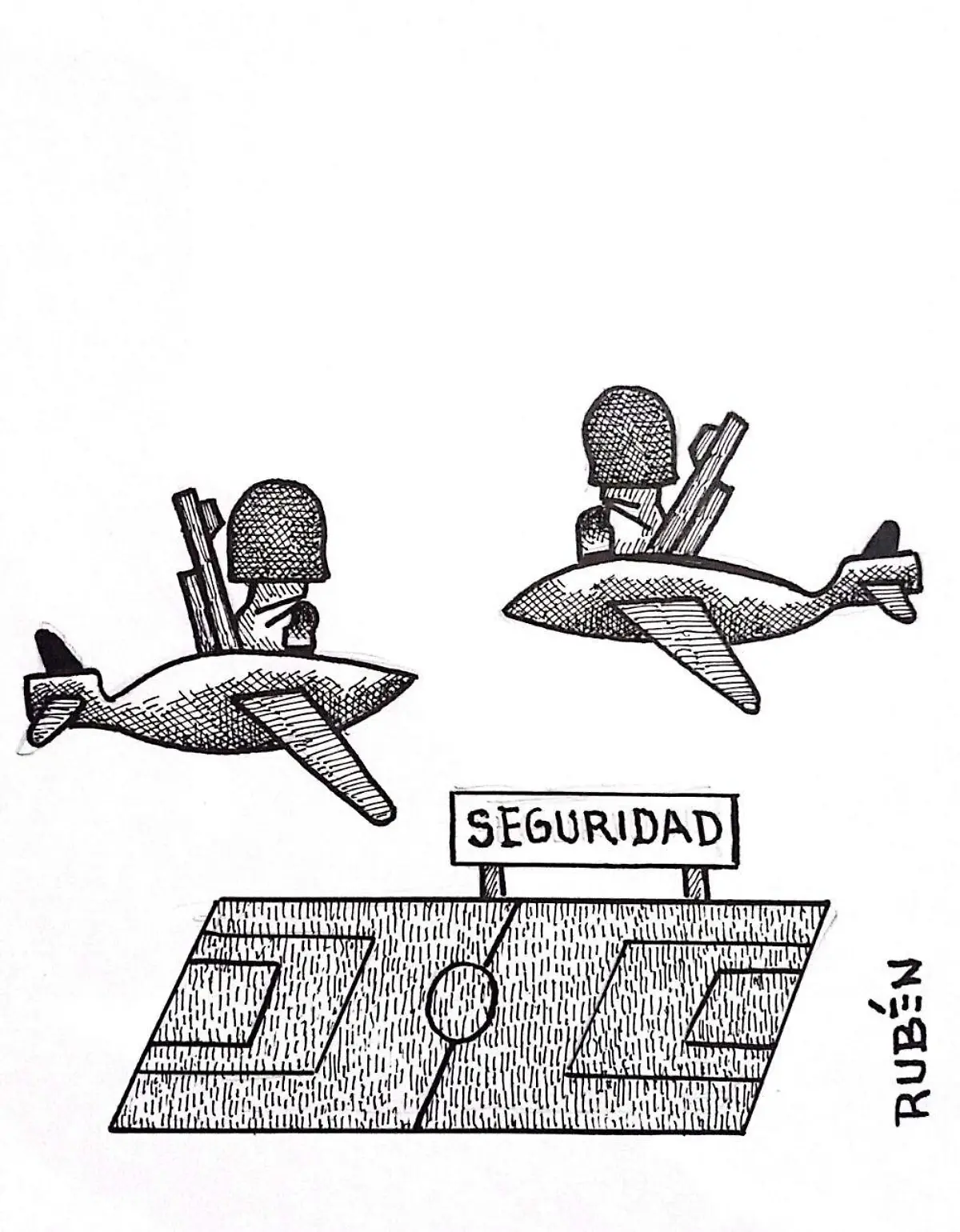 cartón Rubén DENTRO Y FUERA DEL AREA