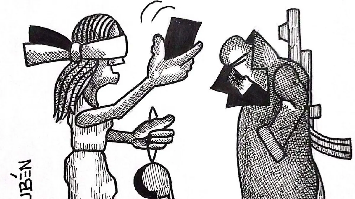 cartón Rubén ÁRBITRA ESTRICTA