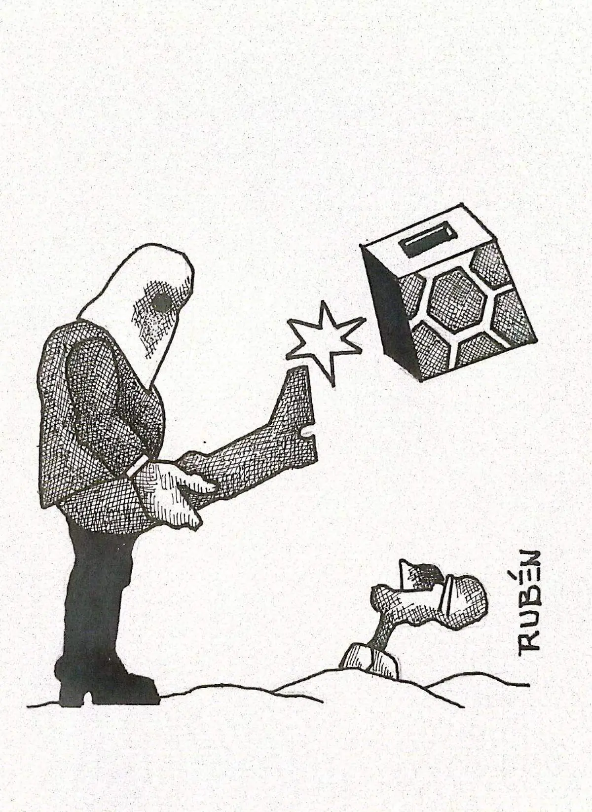 cartón RUBEN '' QUE SIGAN LAS PATADAS''