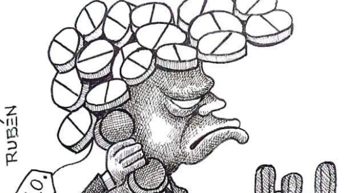 cartón RUBEN '' ME TIENEN HASTA EL COPETE''