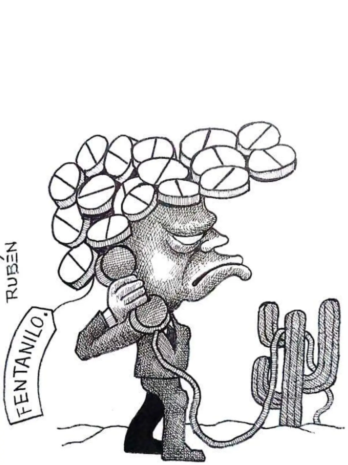cartón RUBEN '' ME TIENEN HASTA EL COPETE''