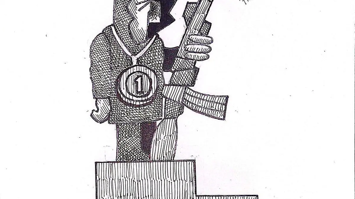 cartón RUBEN  ''MEDALLA DE ORO EN TIRO''