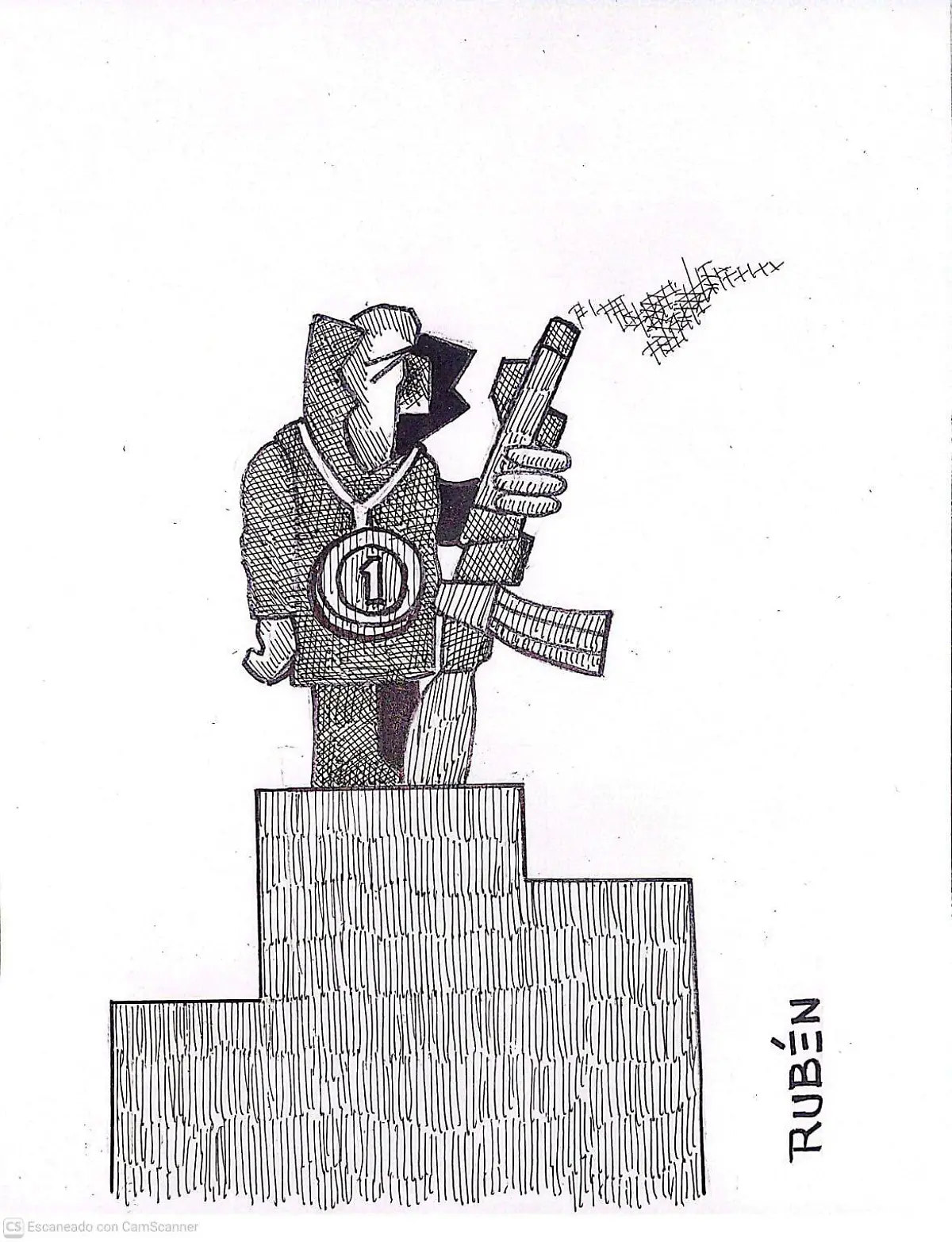 cartón RUBEN  ''MEDALLA DE ORO EN TIRO''