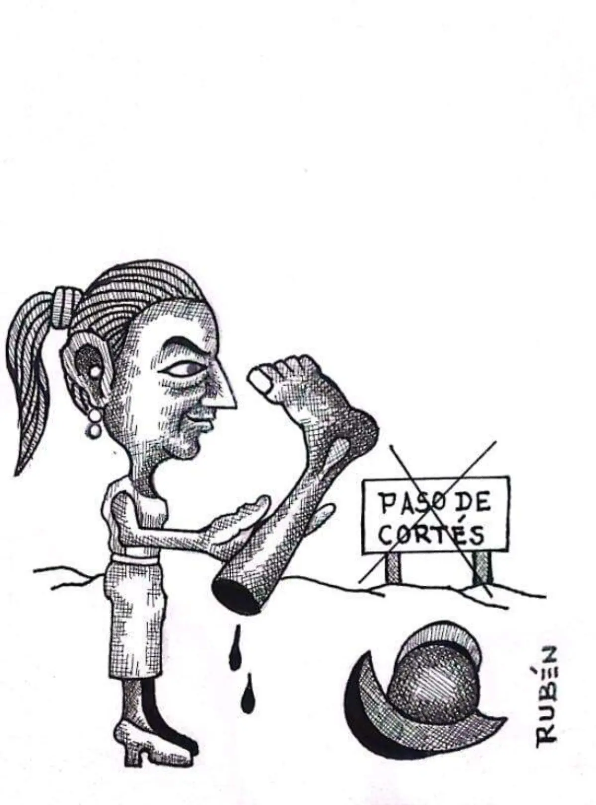 cartón Rubén POR ANDAR EN MALOS PASOS