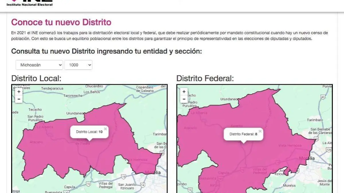 Distrito local 10 y distrito federal 8 de Morelia