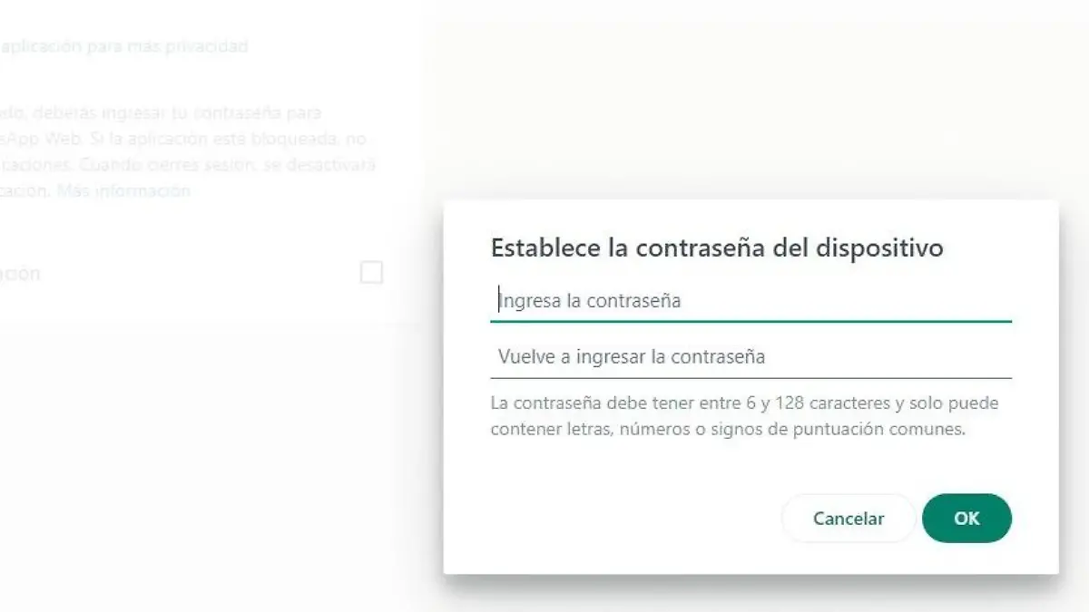 Establecer contraseña