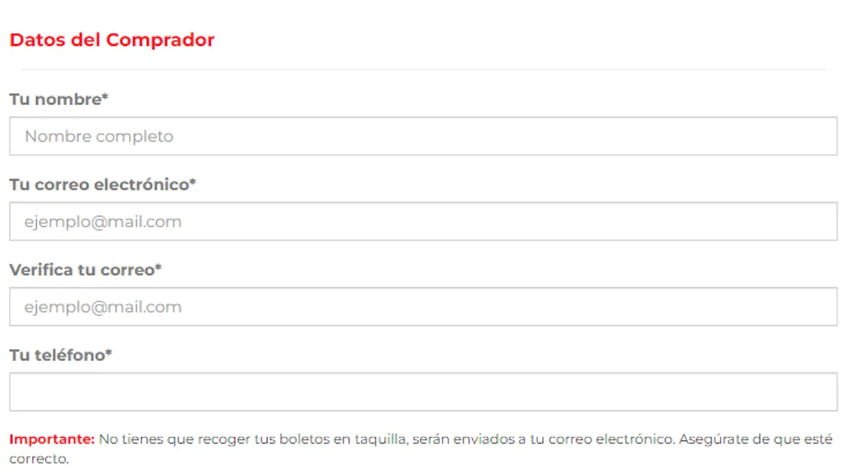 Datos del comprador - Zorro Fest