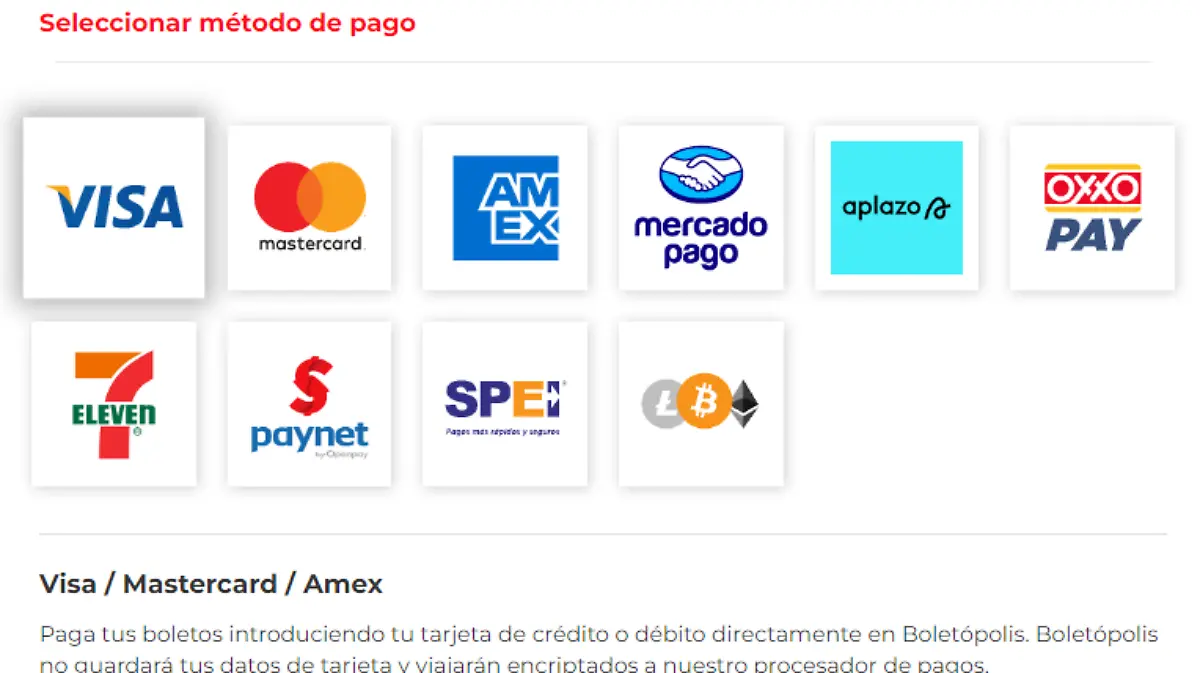 Método de pago para boletos del Zorro Fest 