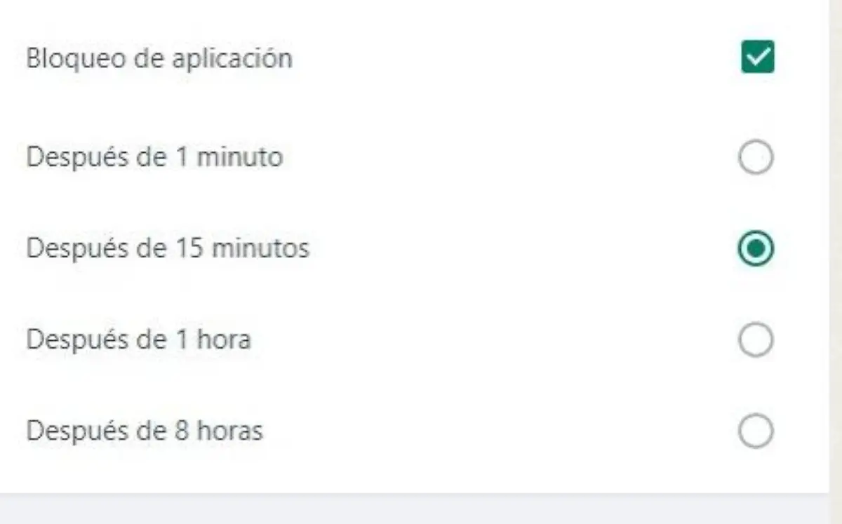 Bloqueo de aplicación WhatsApp