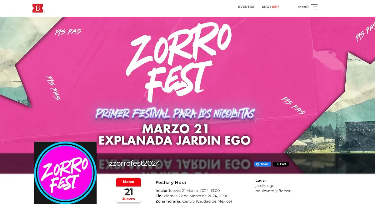 Compra de boletos Zorro Fest