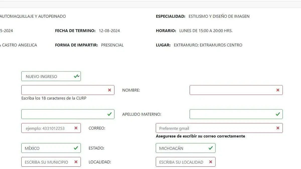 Datos Icatmi Inscripción
