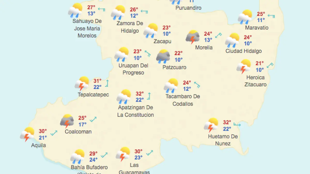 mapa clima Michoacán