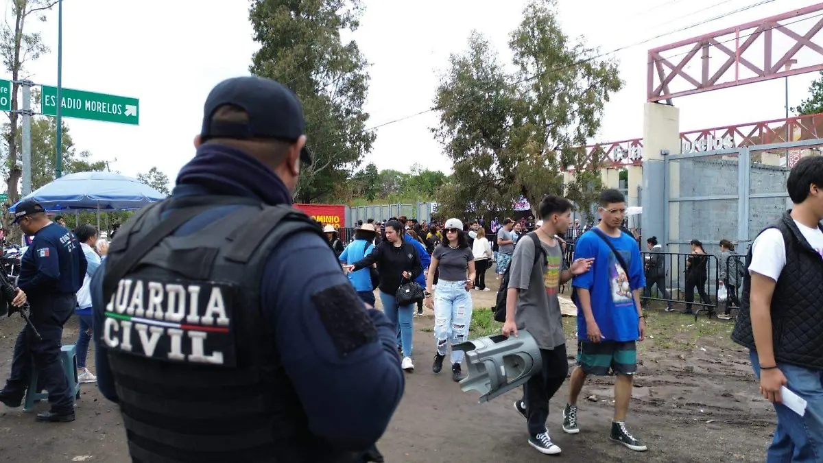 Guardia Civil en el Estadio Morelos