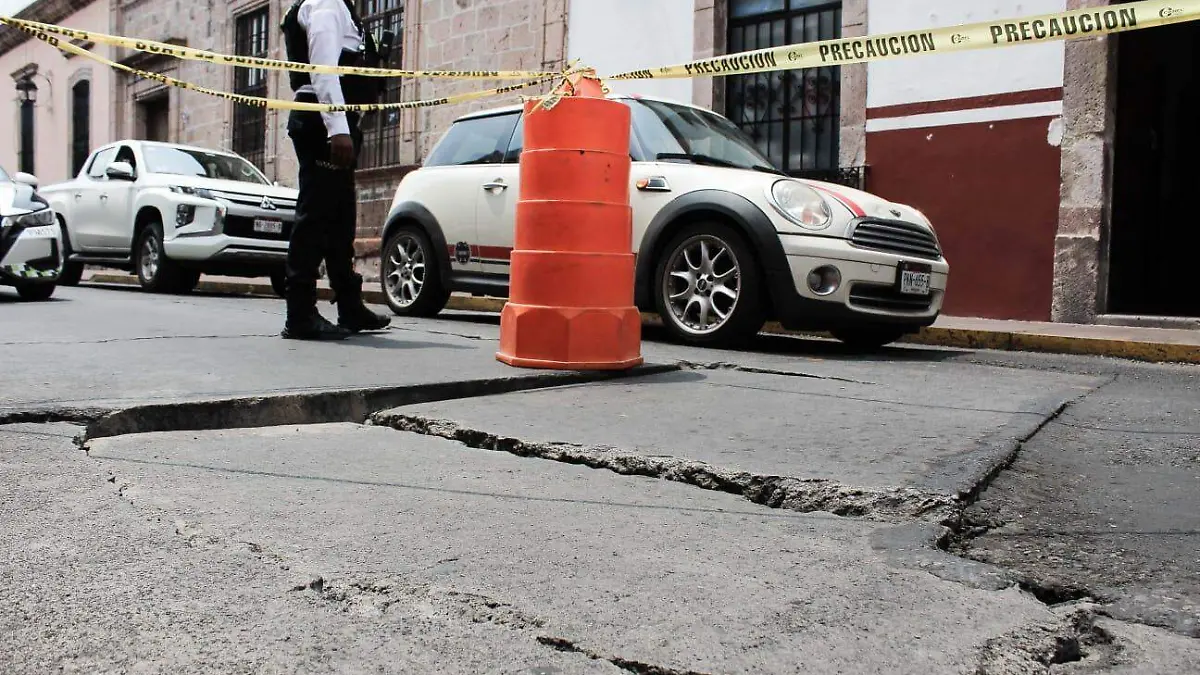 Hundimiento en Centro de Morelia