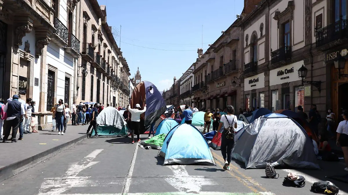Plantón CNTE Bancomer Morelia