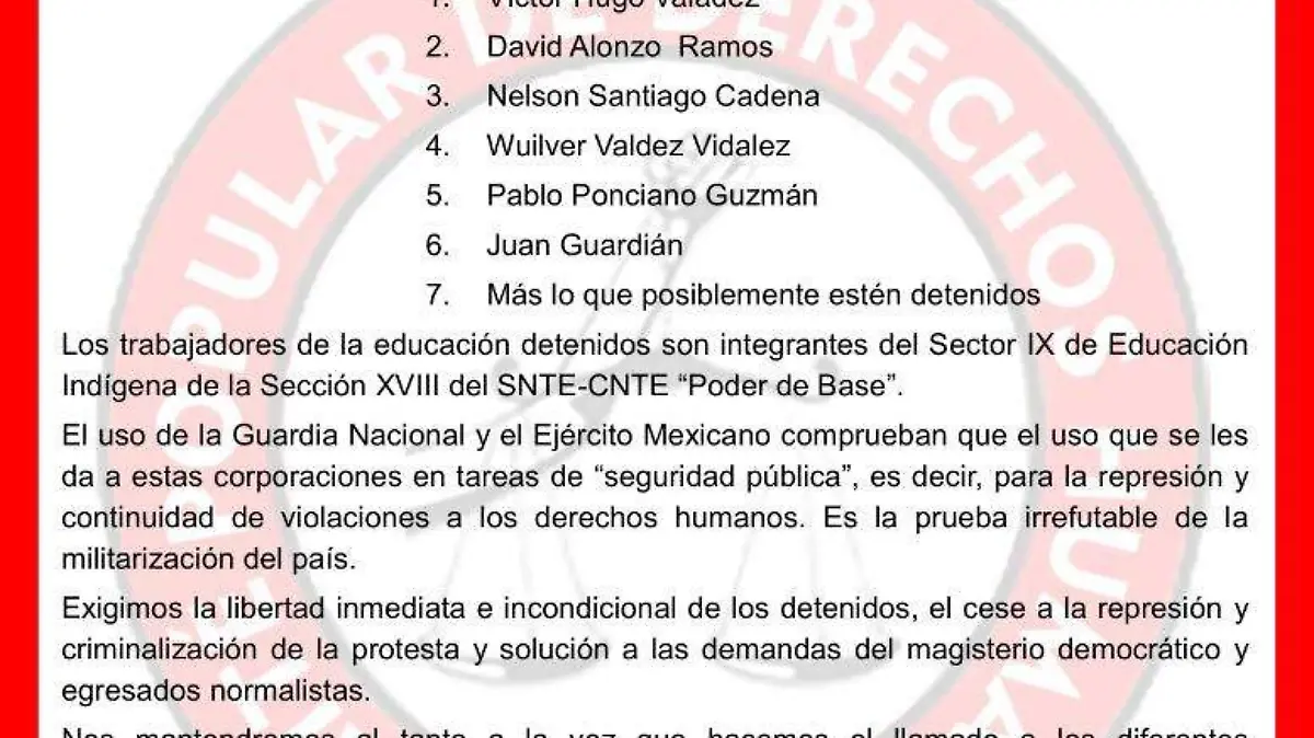 Comunicado Poder de Base