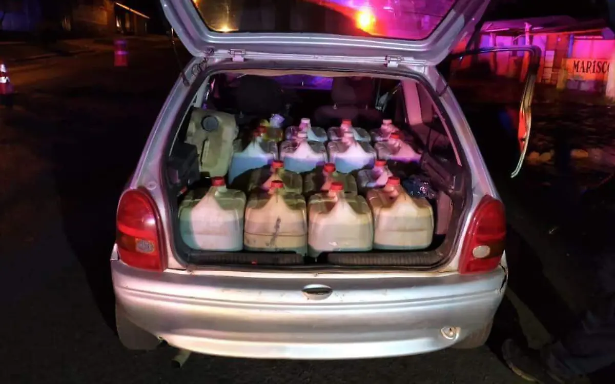 Gasolina ilícita Foto Cortesía SSP Michoacán