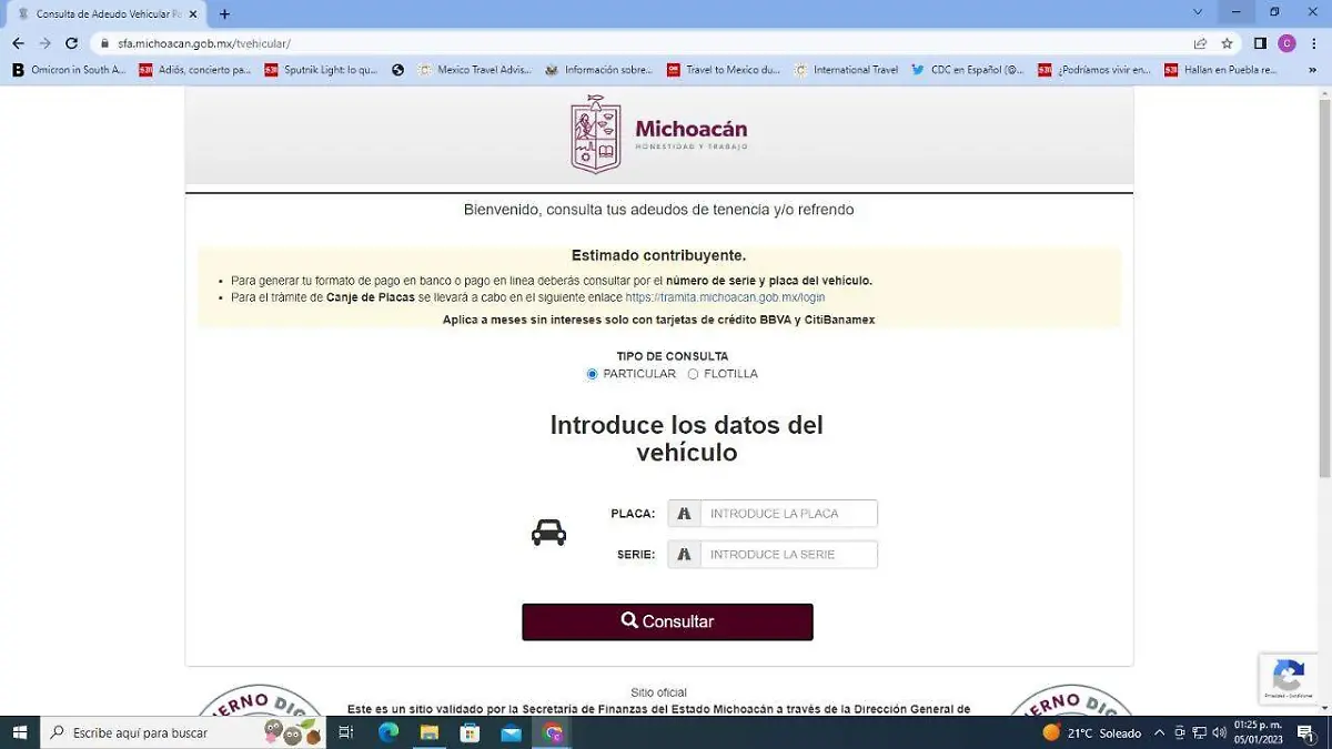 Plataforma pago refrendo Michoacán
