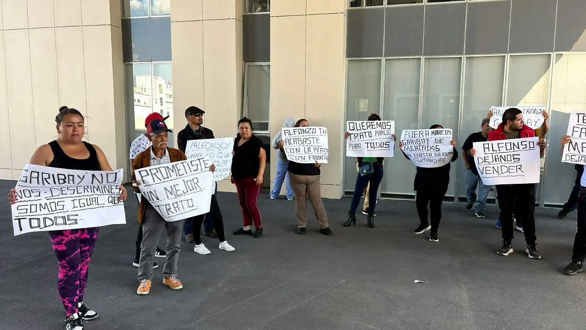 comerciantes manifestacion