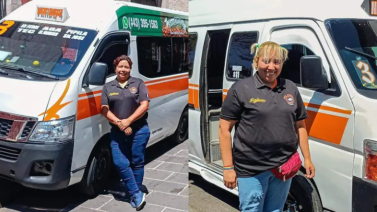 Angélica y Marisol, conductoras del transporte público en Morelia Angélica y Marisol, conductoras del transporte público en Morelia 
