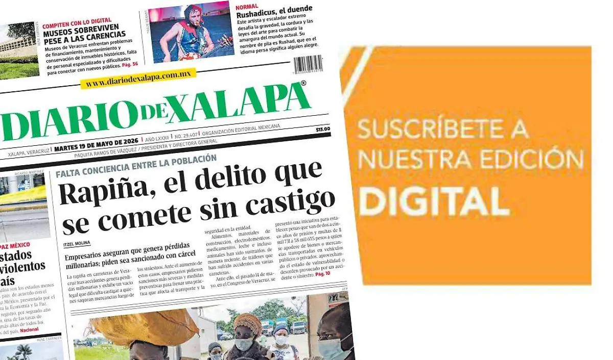 Portada Diario de Xalapa Martes, 19 de mayo 2026