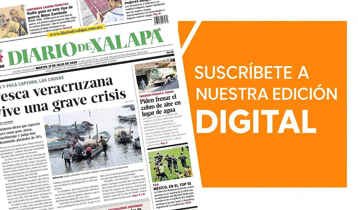 Portada Diario de Xalapa Martes, 21 de julio 2026